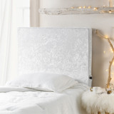 RainhaÂ® - Memory Foam Cushioned Dorm Headboard - Velvet Crush - Ice White