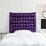 Rainha Cushion Tufted College Headboard - Velvet Crush - Dark Purple Reign