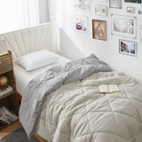 Stone Taupe/Alloy Reversible Twin XL Comforter