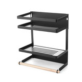 MAGNETIC FRIDGE ORGANIZER SHELVES - BLACK