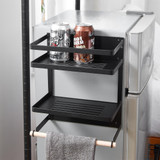 MAGNETIC FRIDGE ORGANIZER SHELVES - BLACK
