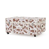 DESIGNER DORM TRUNK - MOO COW WHITE/BROWN