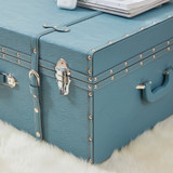 DESIGNER DORM TRUNK - WEATHERED SMOKE BLUE