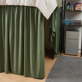 EXTENDED DORM SIZED BED SKIRT PANEL WITH TIES - HERO GREEN