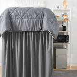 EXTENDED DORM SIZED BED SKIRT PANEL WITH TIES - CHARCOAL