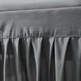 EXTENDED DORM SIZED BED SKIRT PANEL WITH TIES - CHARCOAL