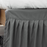 DORM SIZED BED SKIRT PANEL WITH TIES - CHARCOAL
