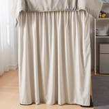 EXTENDED DORM SIZED BED SKIRT PANEL WITH TIES - STONE TAUPE