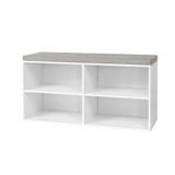 Yak About ItÂ® Double Seater Storage Bench with Top Cushion - White