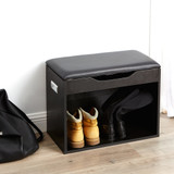 Yak About ItÂ® Compact Boot Rack Bench with Top Cushion - Black