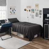 PORTUGAL MADE - BAMBOO LINEN SHEET SET - FADED BLACK