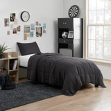 PORTUGAL MADE - BAMBOO LINEN COMFORTER - FADED BLACK