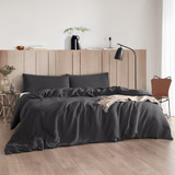 PORTUGAL MADE - BAMBOO LINEN DUVET - FADED BLACK