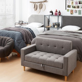 THE COLLEGE COUCH - BOUCLE LIGHT GRAY