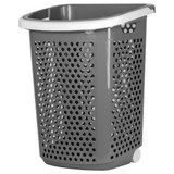 Oversized Laundry Hamper With Wheels and Handle - Gray with White Handle