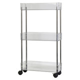 Dorm 3-Tier Acrylic Rolling Storage Cart