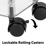 Dorm 3-Tier Acrylic Rolling Storage Cart