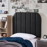 Tavira AllureÂ® College Dorm Headboard - Bevel Panel - Faux Leather Black