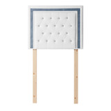 Tavira Allure® College Dorm Headboard with Legs - White with Navy Crystal Border