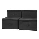 TUSK® Jumbo Storage Box 4-Pack - Black