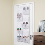 Hanging Over-The-Door Shoe Pockets - TUSK® College Storage - White