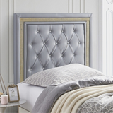 Tavira AllureÂ® College Dorm Headboard - Alloy with Gold Crystal Border