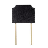 Bevel Tacked Plush Headboard - Velvet Crush Black