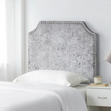Bevel Tacked Plush Headboard - Velvet Crush Gray
