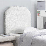 Mo' Heaven College Headboard - Plush Furry Fur White