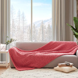 Cozy PotatoÂ® Chenille Chunky Knit Twin XL Bed Blanket - Desert Rose