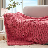 Cozy PotatoÂ® Chenille Chunky Knit Twin XL Bed Blanket - Desert Rose