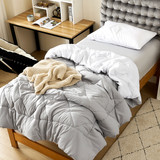 Glacier Gray/White Reversible Twin XL Comforter