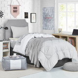 Glacier Gray/White Reversible Twin XL Comforter