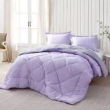 Orchid Petal/Alloy Reversible Twin XL Comforter