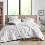 Topaz Textured Twin XL Comforter - White with Dark Gray Accent