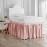 Dorm Sized Bed Skirt Panel with Ties - Rose Quartz