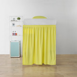 Extended Dorm Sized Bed Skirt Panel with Ties - Limelight Yellow (For raised or lofted beds)