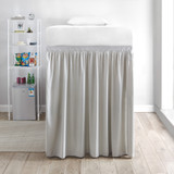 Extended Dorm Sized Bed Skirt Panel with Ties - Silver Birch (For raised or lofted beds)