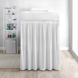 Extended Dorm Sized Bed Skirt Panel with Ties - White (For raised or lofted beds)