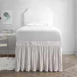 Crinkle Dorm Sized Bed Skirt Panel with Ties - Jet Stream