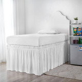 Ruffled Dorm Sized Bed Skirt - White