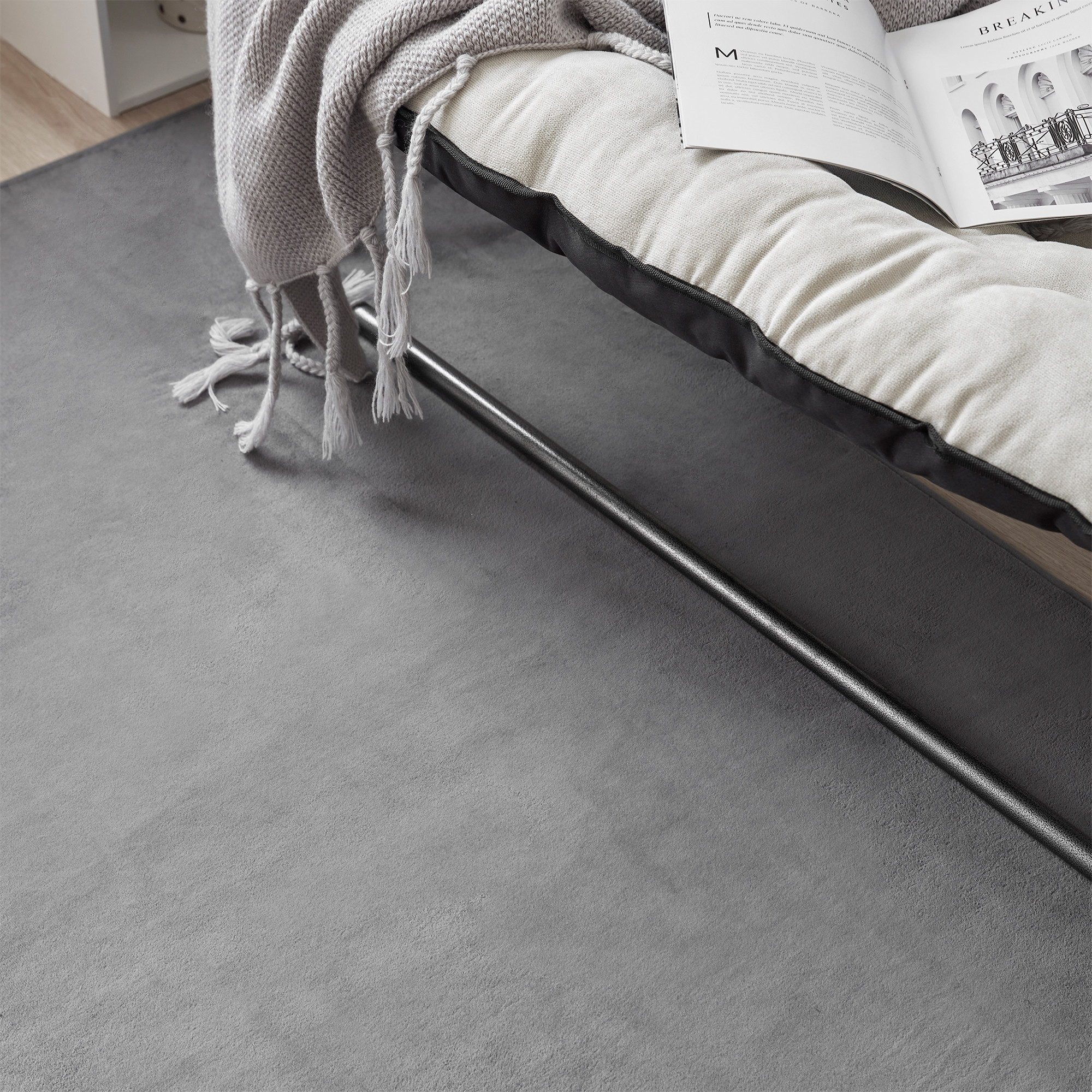THE MACHINE WASHABLE DORM RUG STEELE GRAY
