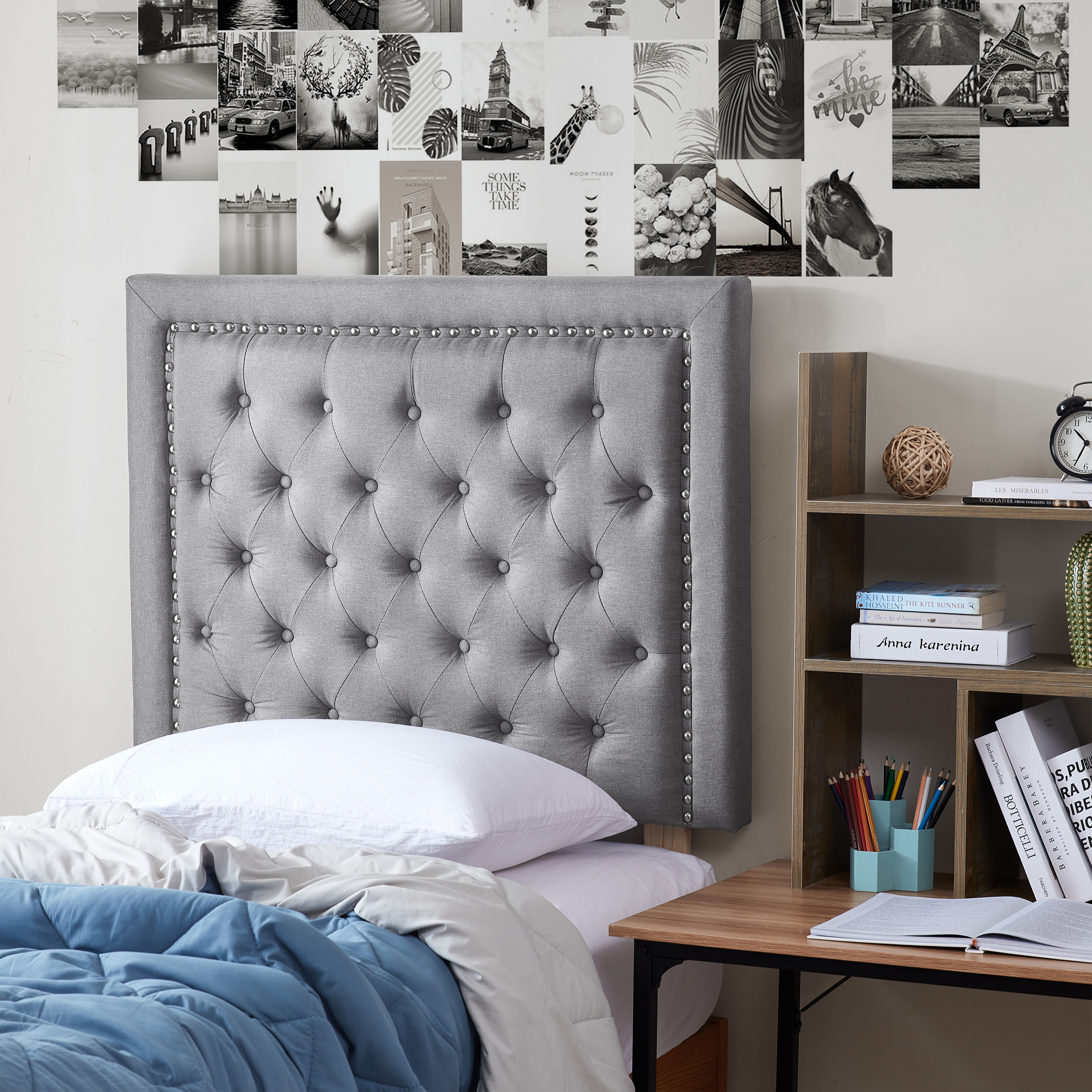 Tavira Allure College Dorm Headboard - Tufted Rivet - Thumbnail 4