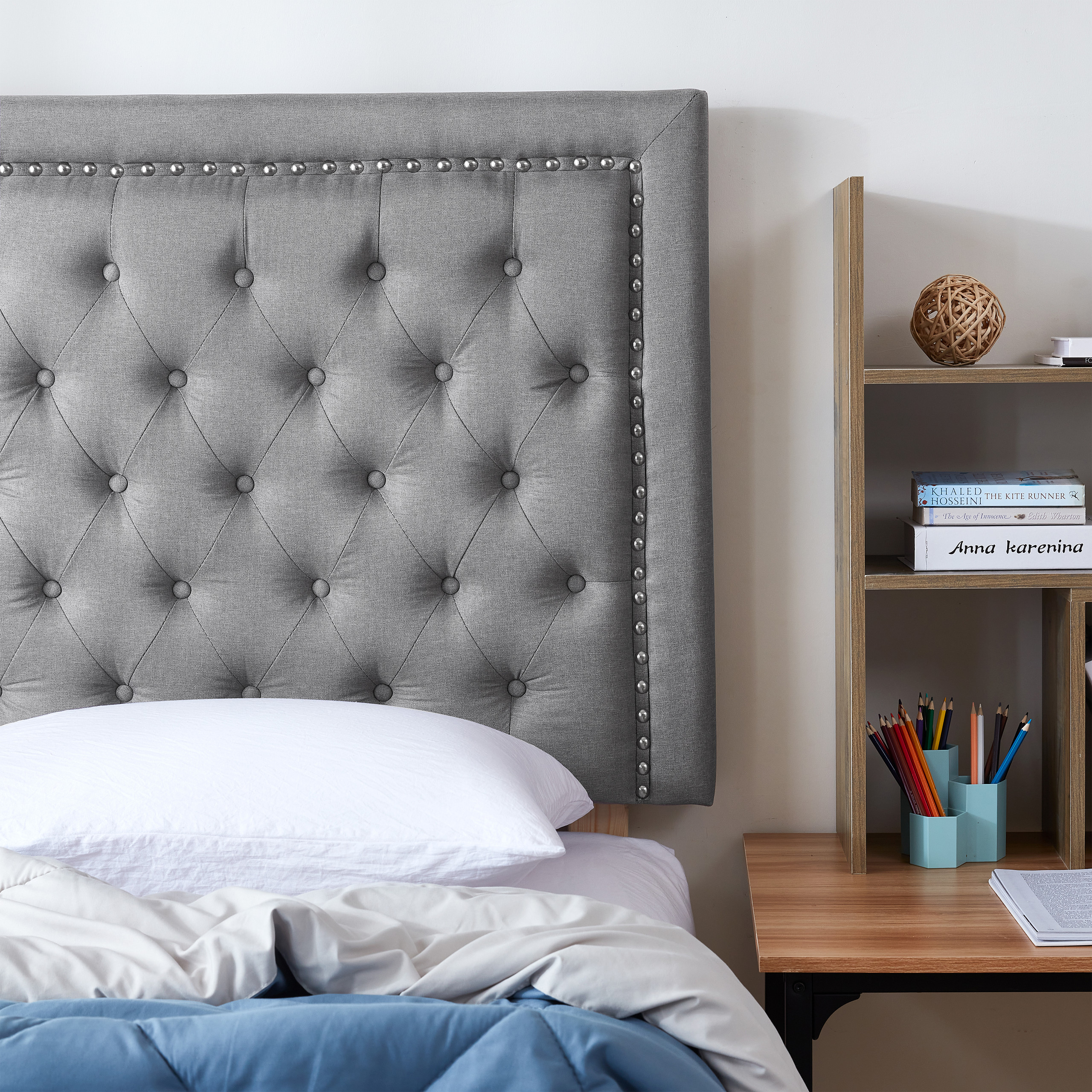 Tavira Allure College Dorm Headboard - Tufted Rivet - Thumbnail 5