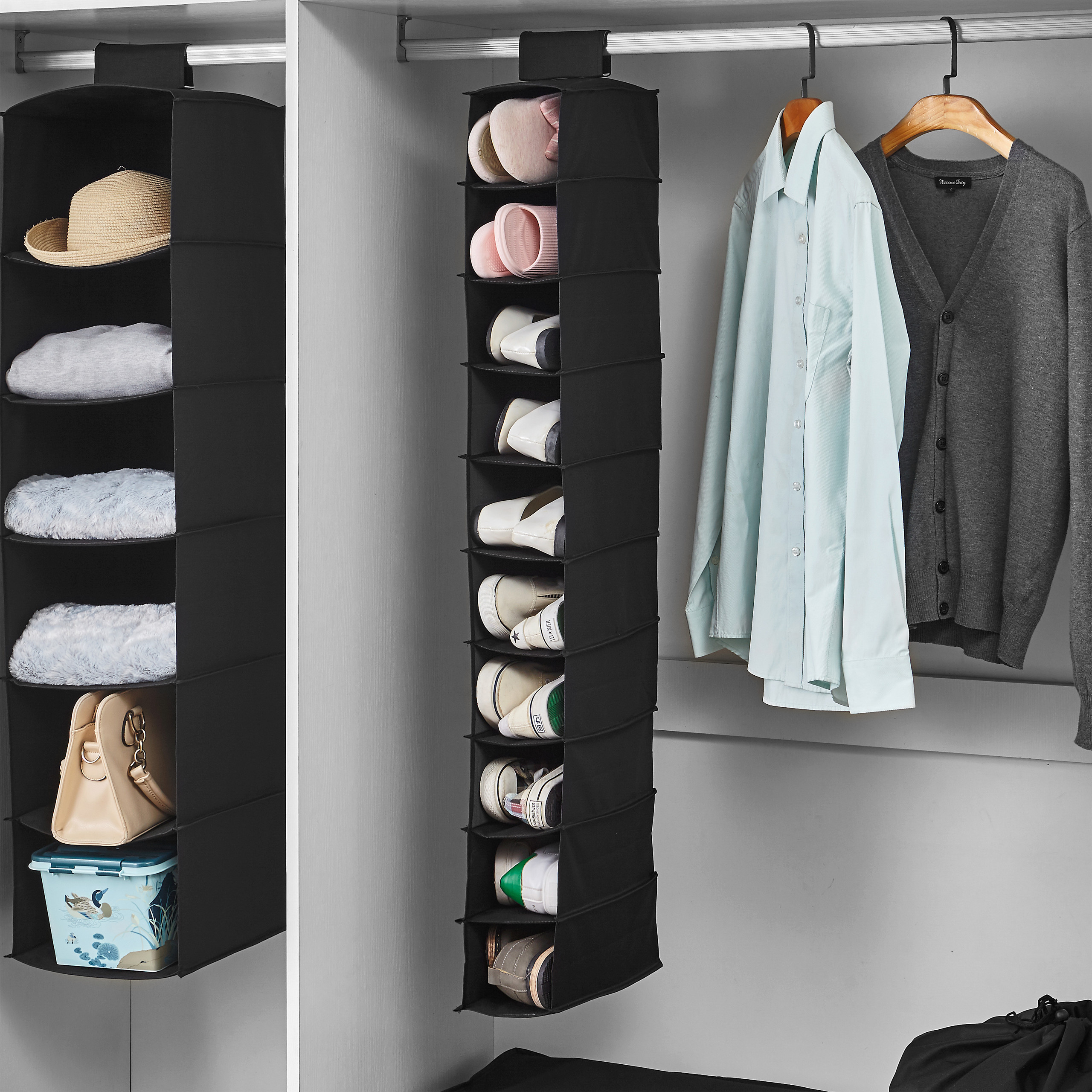 TUSK College Storage - Hanging Shoe Shelves Storage Closet
