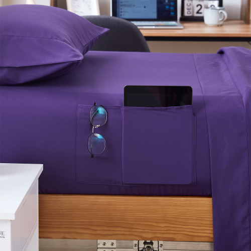 Bedside Pocket Twin XL Sheet Set - Supersoft Purple Reign