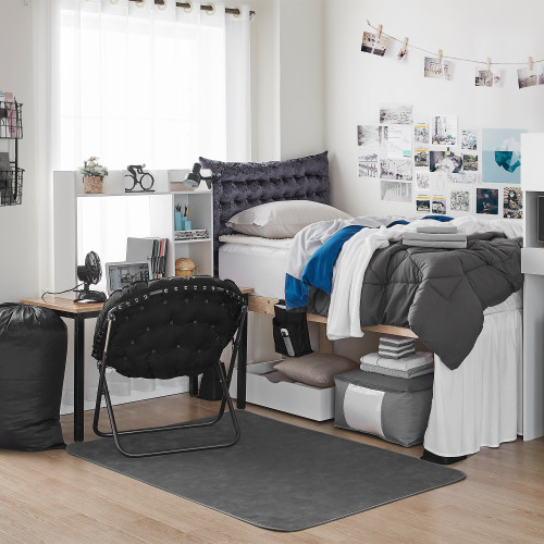 THE MACHINE WASHABLE DORM RUG STEELE GRAY