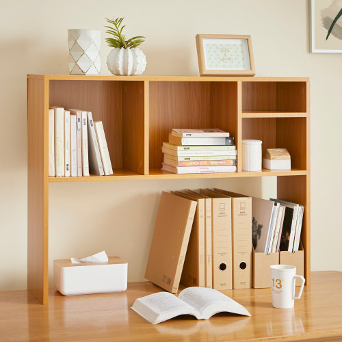 The College Cube - Dorm Desk Bookshelf - Beech (Natural Wood)