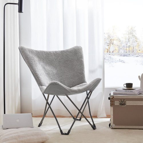 Oversized Butterfly Chair - Comfy Cozy Classic Gray