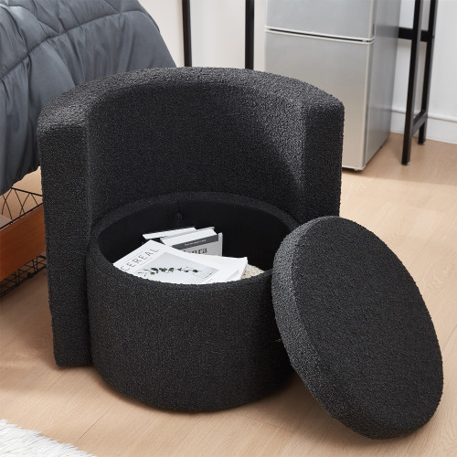 COMFORT CUSHION SEAT WITH STORAGE - BLACK